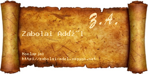 Zabolai Adél névjegykártya